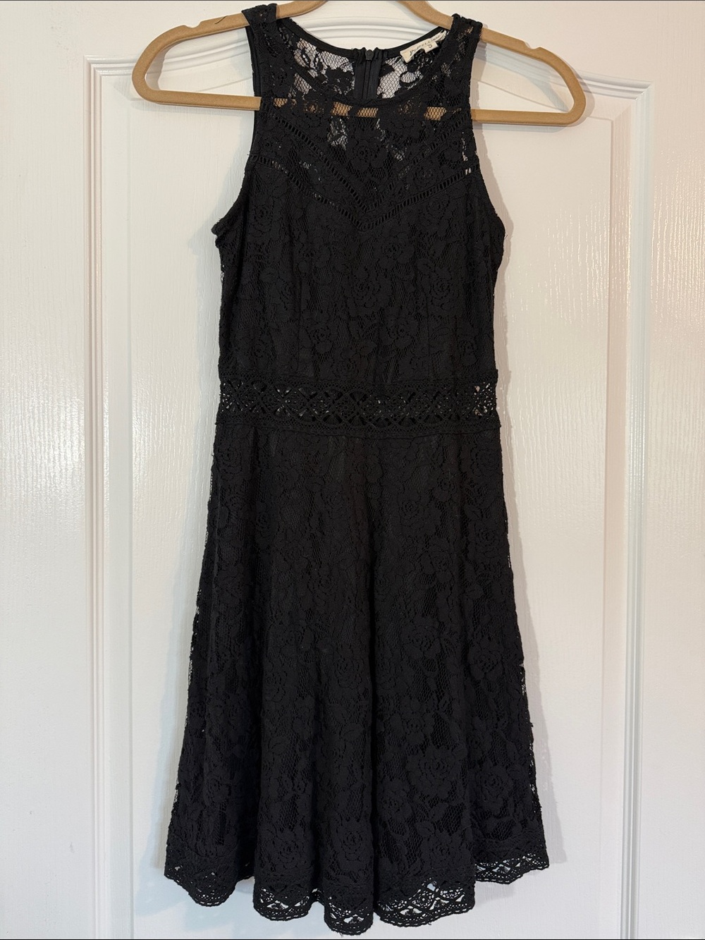 Rebellion Black Lace Dress with Floral Overlay